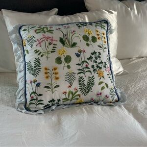 Pernille Rosenkilde for Anthropologie Botanical Embroidered Pillow